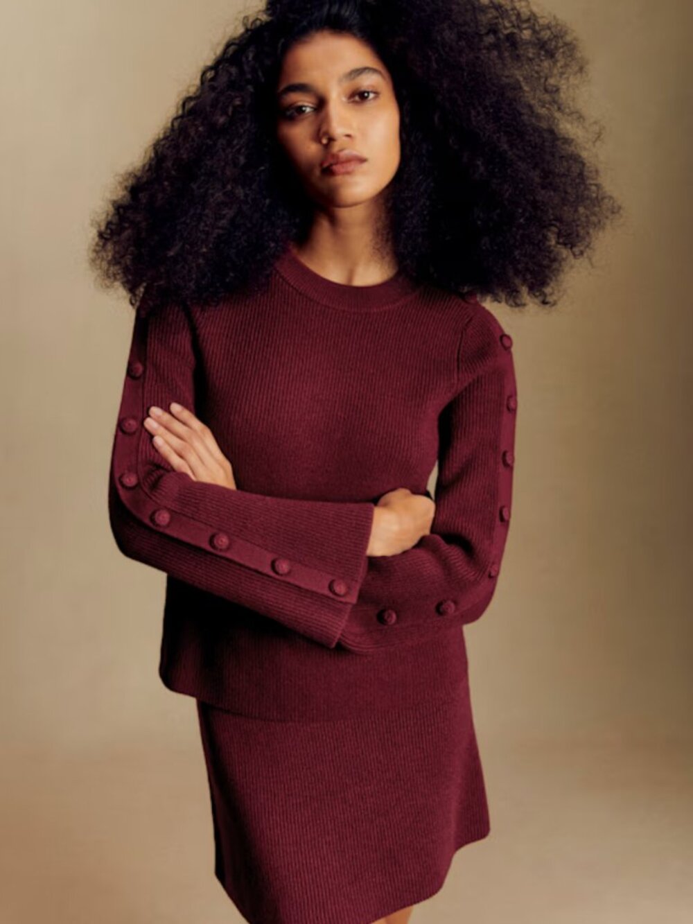 Sezane Adel Jumper Burgundy S
